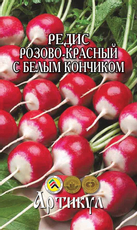 Семена Артикул Редис розово-красный с белым кончиком, 10г