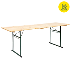 Стол складной Фотон Брауфест прямоугольный бежевый сосна сталь, 220 х 70 х 76см