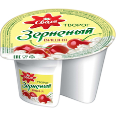 Творог зерненый Сваля вишня 5%, 130г