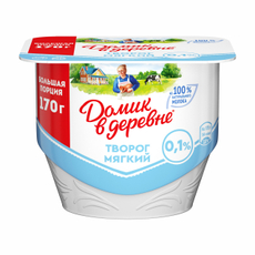 Творог Домик в деревне мягкий 0.1%, 170г