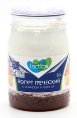 Йогурт Lactica Греческий с инжиром и курагой двухслойный 3%, 190г