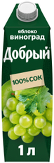 Сок Добрый Яблоко-Виноград, 1л