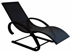 Шезлонг Greengard из ротанга искусственный ротанг сталь черный, 73 x 155 x 86см
