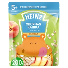 Каша Heinz овсяная молочная с персиком с 5 месяцев, 200г
