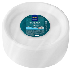 METRO PROFESSIONAL Тарелка одноразовая глубокая пластиковая белая 22см, 100шт