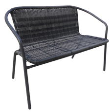 aro Скамья со спинкой искусственный ротанг сталь, 74 х 113 х 60см