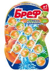 Туалетный блок Бреф Perfume Switch Сочный персик - Яблоко, 50г х 3шт