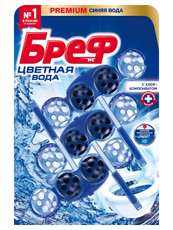 Туалетный блок Бреф Color Aktiv С хлор-компонентом, 50г х 3шт