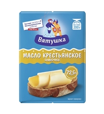Масло сливочное Вятушка Крестьянское 72.5%, 200г