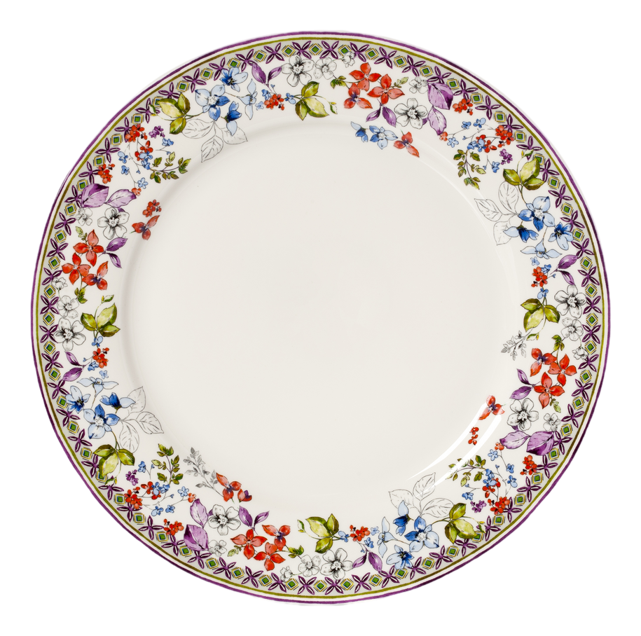 Тарелка обеденная Domenik Artesano фарфор цветочный принт, 27см