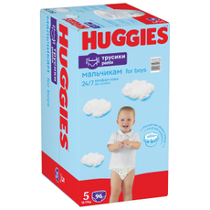 Подгузники-трусики Huggies для мальчиков 5 размер 12-17кг, 96шт