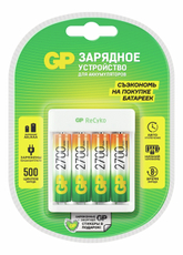 Устройство зарядное GP PowerBank PBU411 с батарейками AA 2700мАч, 4шт