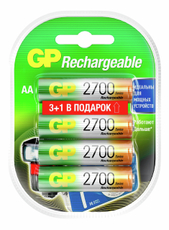 Аккумуляторы GP AA 2700мАч, 4шт