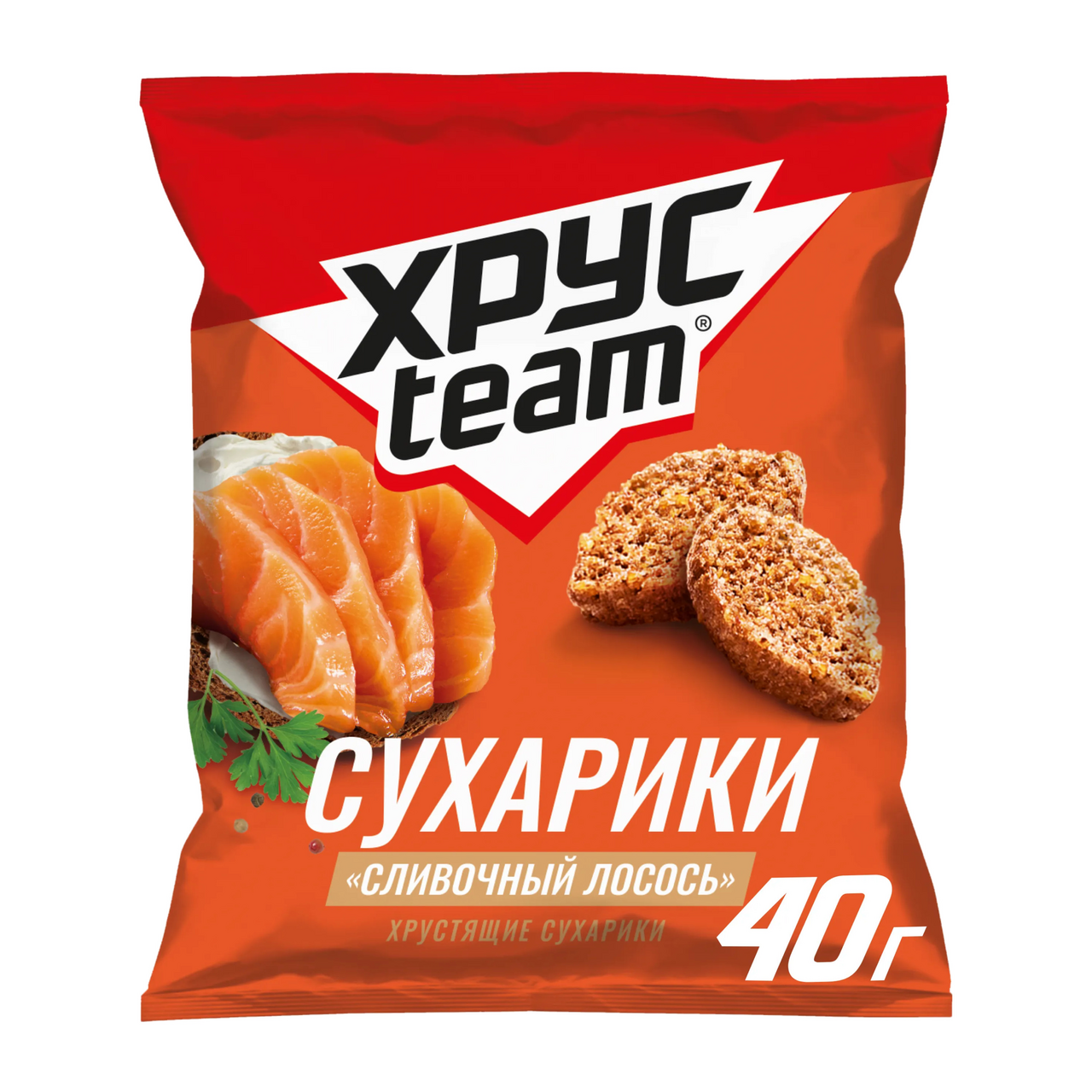 Сухарики Хрусteam Сливочный лосось, 40г