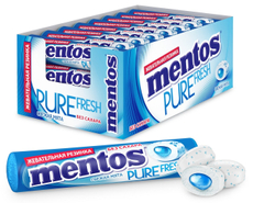 Жевательная резинка Mentos Pure Fresh Свежая мята, 15.5г x 24 шт