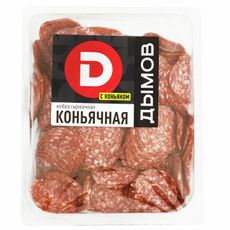 Колбаса Дымов Коньячная полусухая сырокопченая нарезка, 1кг
