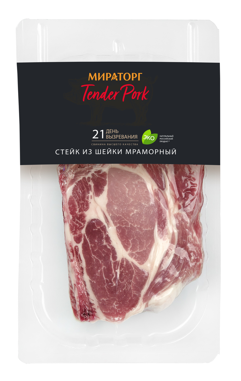 Стейк мраморный Tender Pork из свиной шейки МИРАТОРГ, 280 г