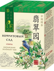 Чай Green Panda Нефритовый сад зеленый сенча крупнолистовой, 100г