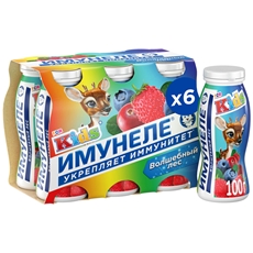 Напиток кисломолочный Имунеле for Kids Волшебный лес 1.5%, 100г x 6 шт