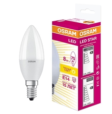 Светодиодная лампа Osram 8W E14 свеча теплый белый