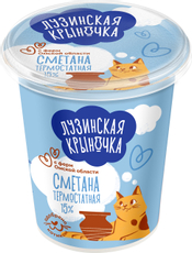 Сметана Лузинская крыночка термостатная 15%, 350г