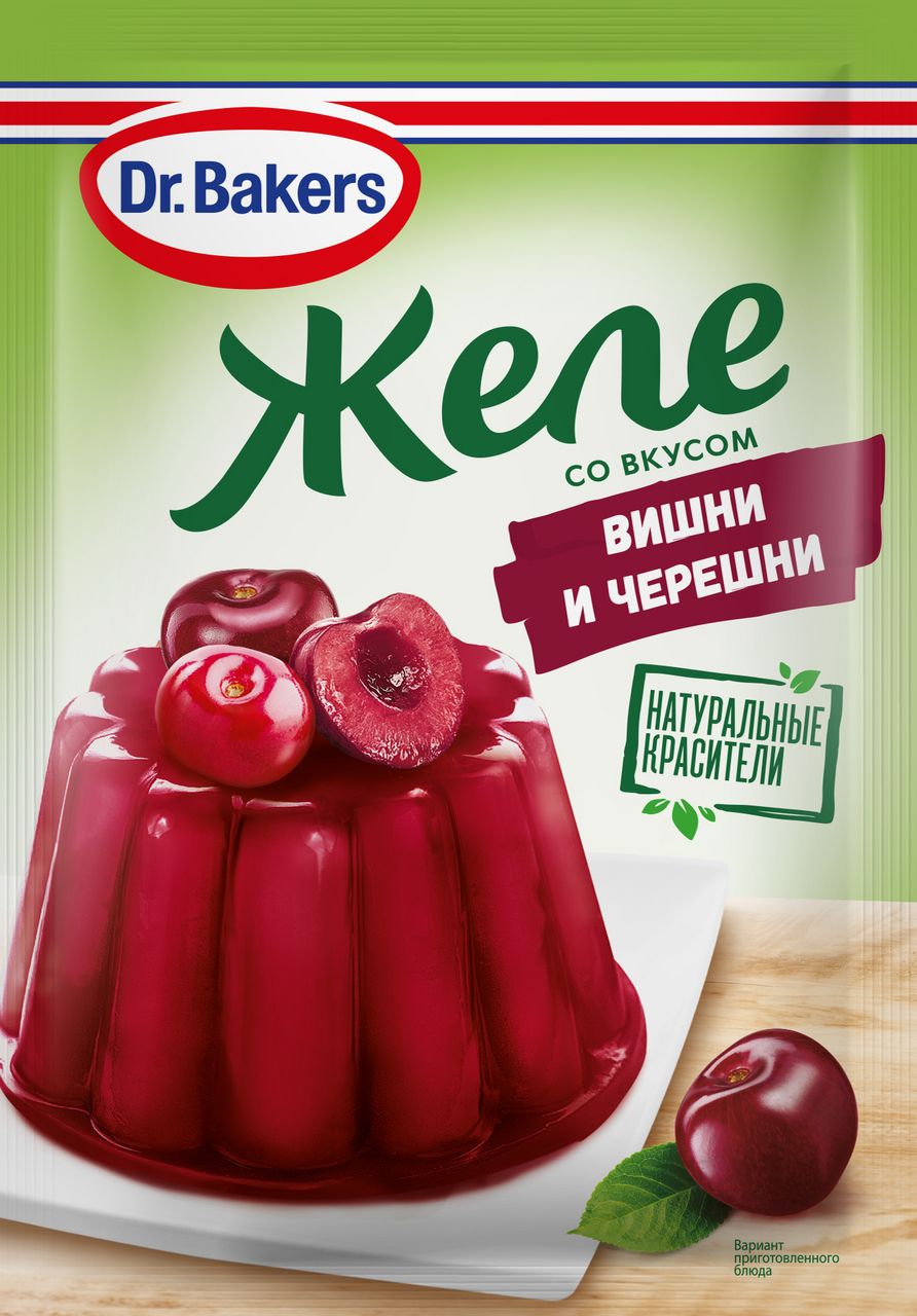 Желе Dr.Bakers со вкусом вишни и черешни, 45г купить с доставкой на дом,  цены в интернет-магазине