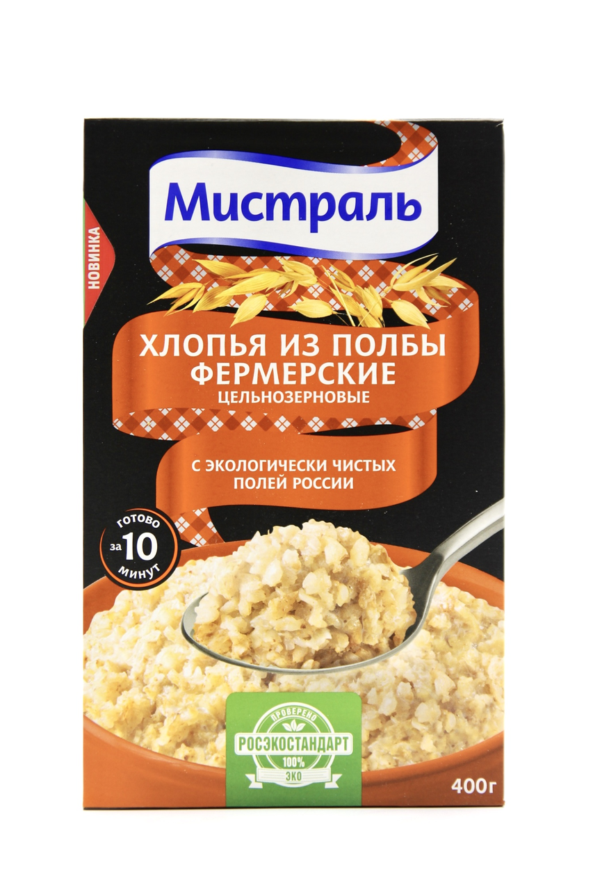 Хлопья Мистраль Фермерские из полбы, 400г купить с доставкой на дом, цены в  интернет-магазине