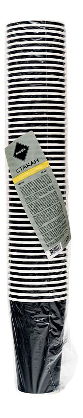 RIOBA Стакан одноразовый бумажный черный 300мл, 50шт