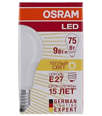Светодиодная лампа Osram 9W E27 груша теплый белый