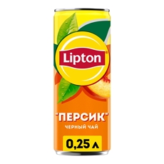 Холодный чай Lipton черный со вкусом персика, 250мл