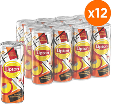 Холодный чай Lipton черный со вкусом персика, 250мл x 12 шт