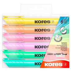 Маркеры-текстовыделители Kores High Liner Plus пастель, 6 цветов
