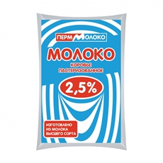 Молоко Перммолоко пастеризованное 2.5%, 900мл