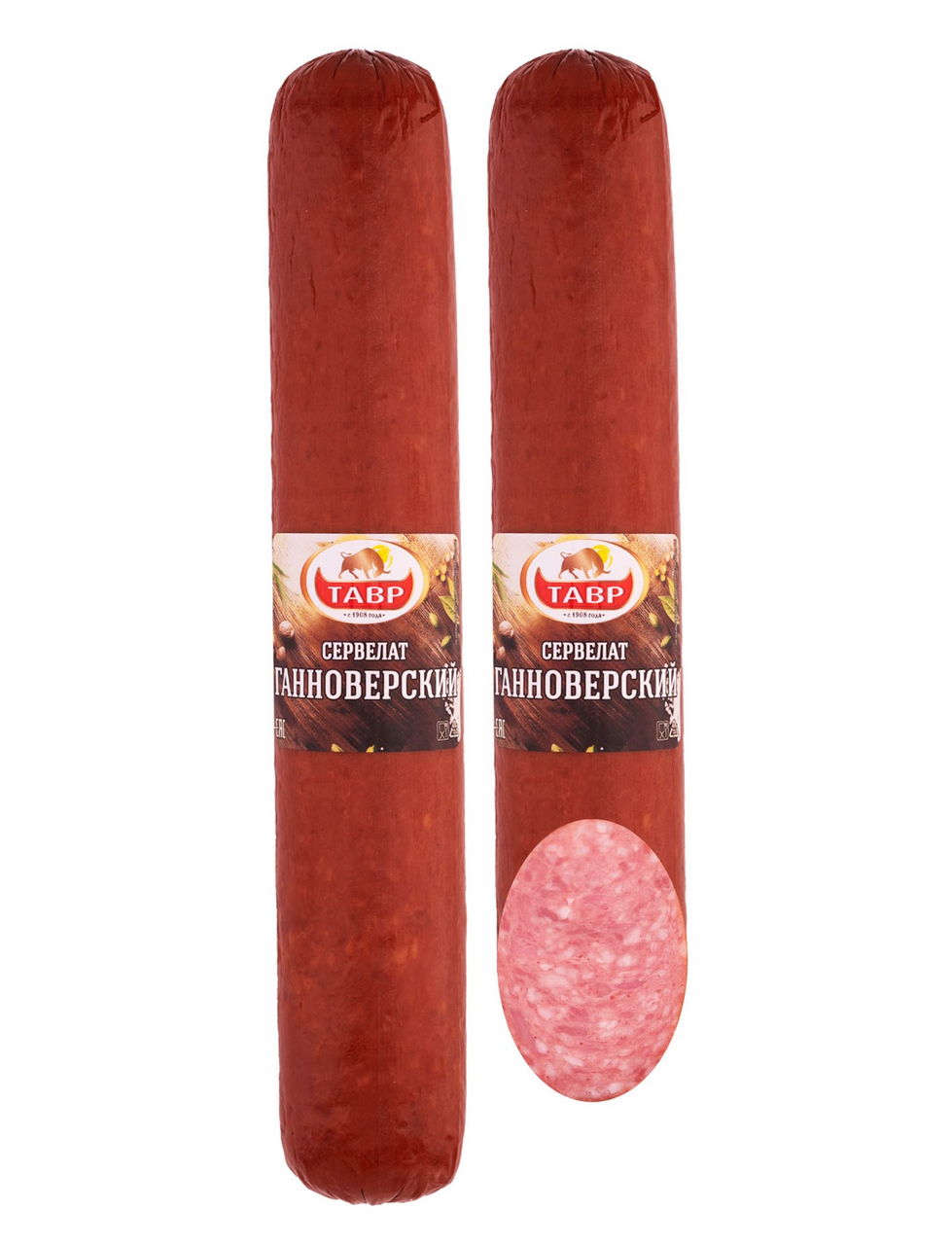 Колбаса Тавр Сервелат Ганноверский варено-копченая