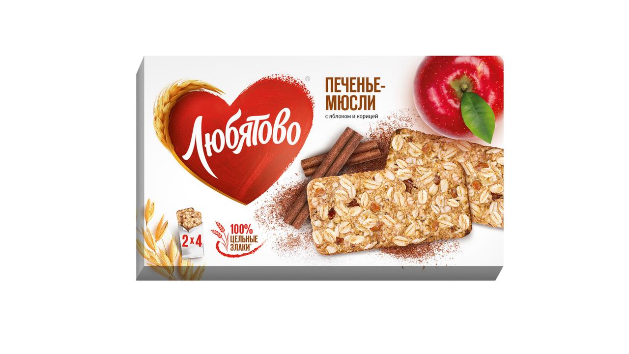 Печенье-мюсли ЛЮБЯТОВО яблоко, корица 120 г