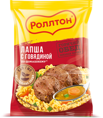 Лапша быстрого приготовления Роллтон Говядина по-домашнему, 85г