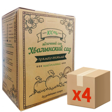 Сок Хвалынский сад яблочный, 3л x 4 шт