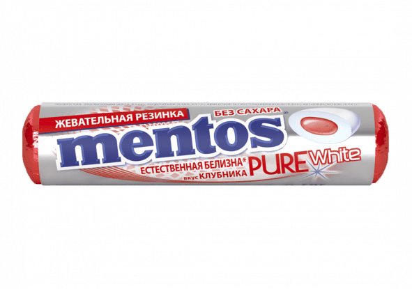 Изображение товара Жевательная резинка Mentos Pure White вкус Клубника, 16г