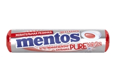 Жевательная резинка Mentos Pure White вкус Клубника, 16г