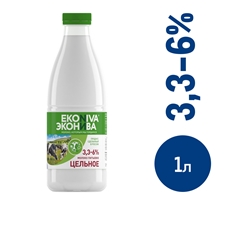 Молоко Эконива пастеризованное 3.3%-6, 1л