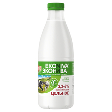 Молоко Эконива пастеризованное цельное 3.3-6%, 1л