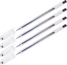 Ручки гелевые Crown Hi-Jell черные, 4шт