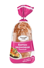 Батон Русский хлеб зерновой темный в нарезке, 380г