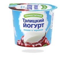 Йогурт Талицкое молоко Талицкий вишня, черешня термостатный 3%, 125г