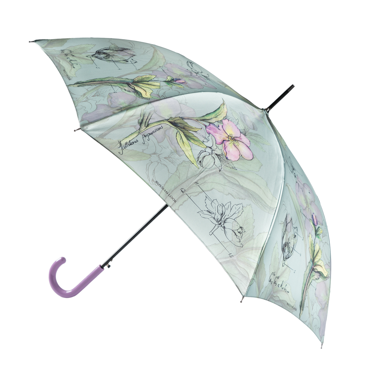 Зонт женский Russian Look Ботаника трость полуавтомат