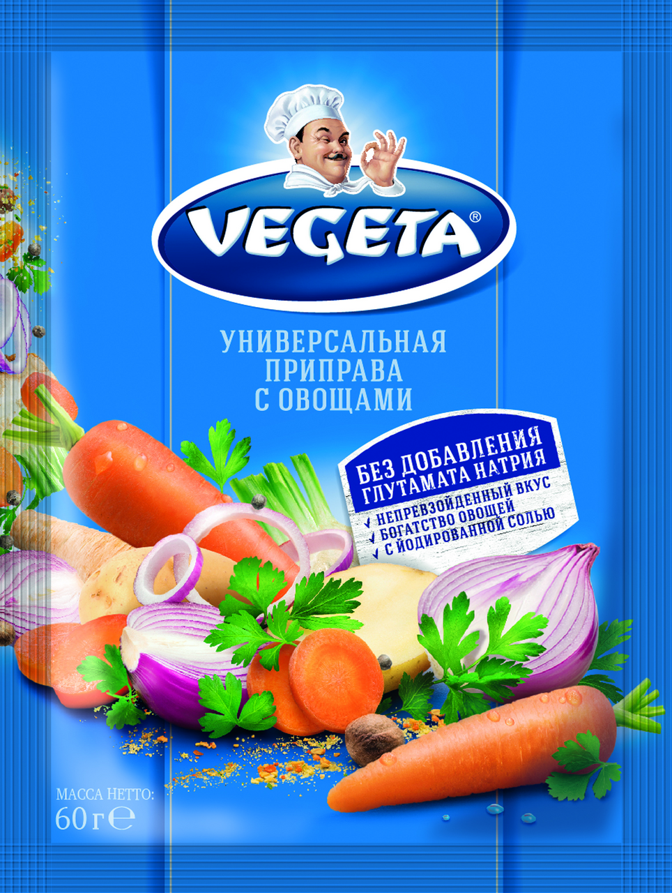 Приправа Vegeta универсальная с овощами без глютамата, 60г купить с ...