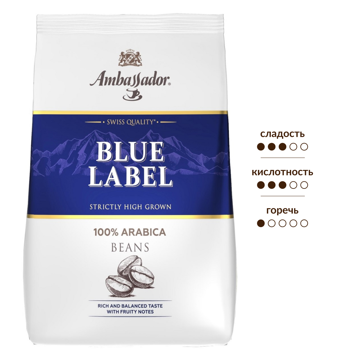 Изображение товара Кофе Ambassador Blue Label зерновой 1 кг Средняя прожарка