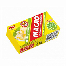 Масло сливочное Маслозавод Нытвенский Крестьянское ГОСТ 72.5%, 175г