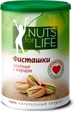 Фисташки Nuts for Life соленые с перцем, 175г