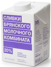 Сливки Брянский молочный комбинат 20%, 500г